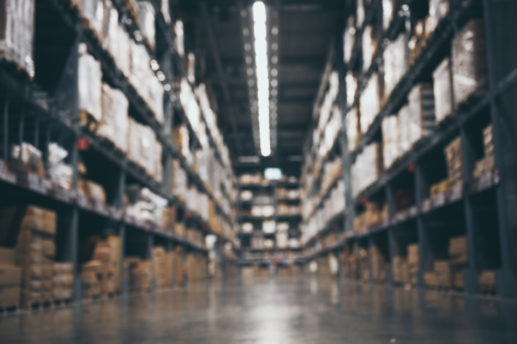 A wholesale warehouse out of focus.